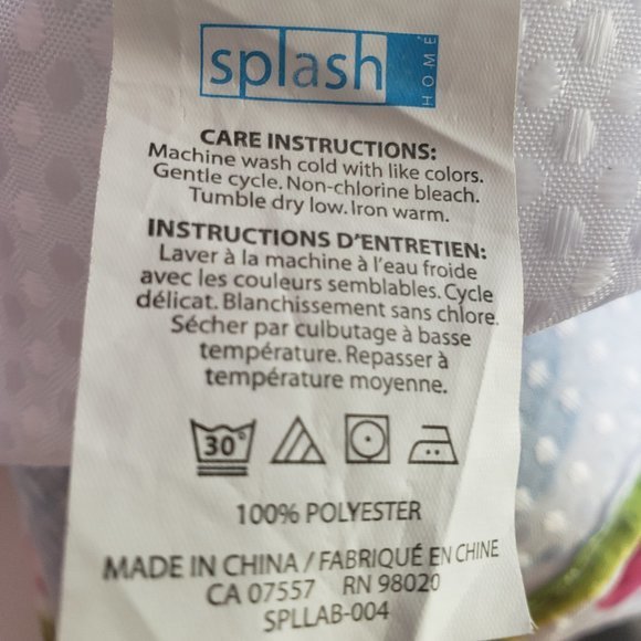Splash Shower Curtain Purple & Blue Flowers - New - Picture 2 of 2